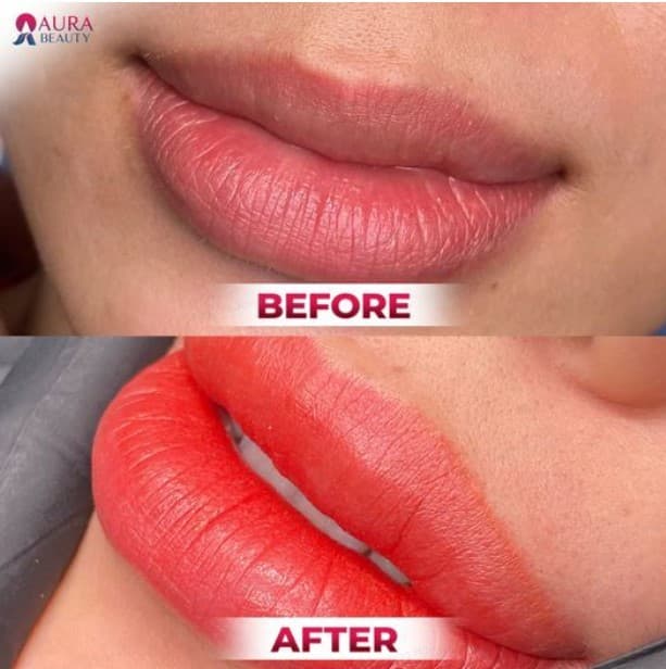 Kết quả phun môi tại Thẩm mỹ viện Aura 