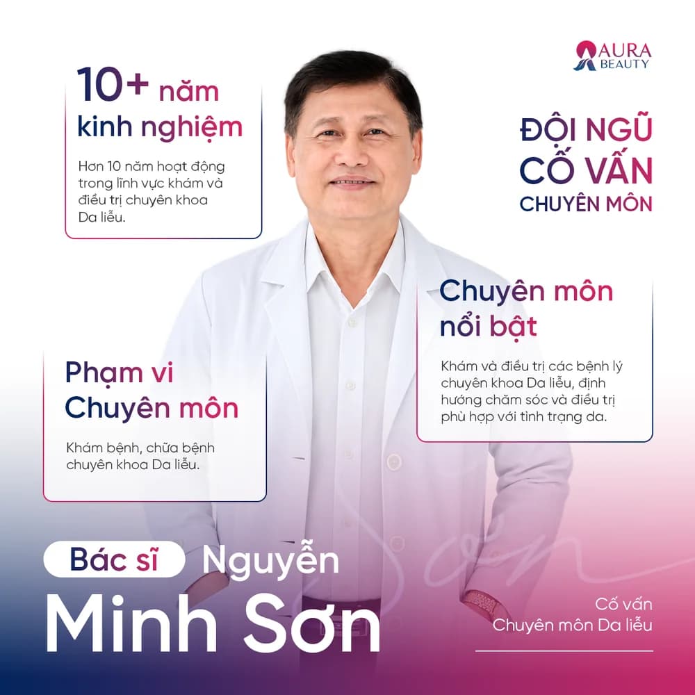Bác sĩ Nguyễn Minh Sơn — Cố vấn chuyên môn Da liễu · 10+ năm kinh nghiệm