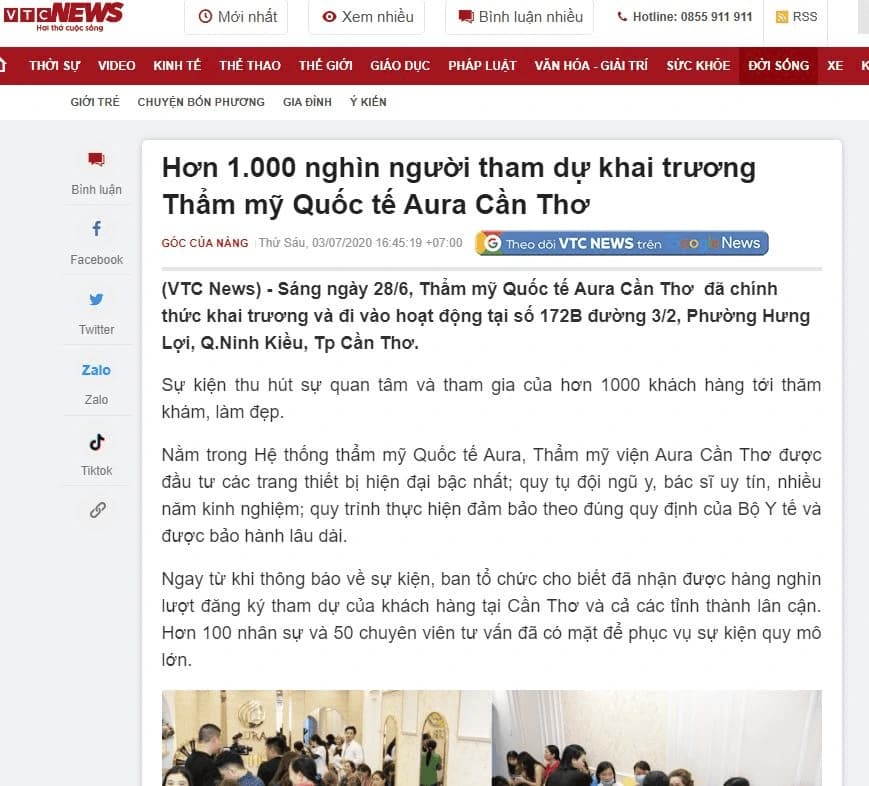 THẨM MỸ VIỆN QUỐC TẾ AURA - CHUỖI 3 NĂM TOP 10 THƯƠNG HIỆU VIỆT NAM XUẤT SẮC