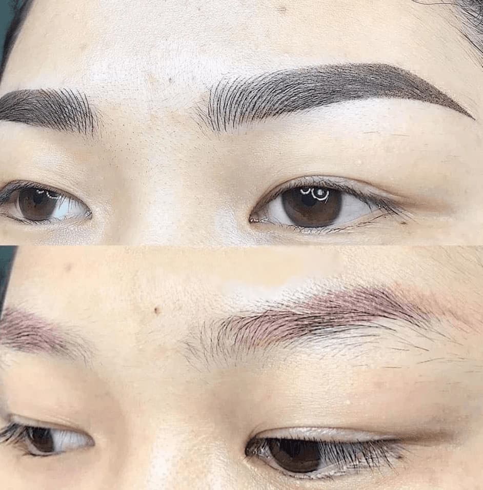 Sai lệch trong tỷ lệ pha mực cũng có thể khiến chân mày trổ đỏ