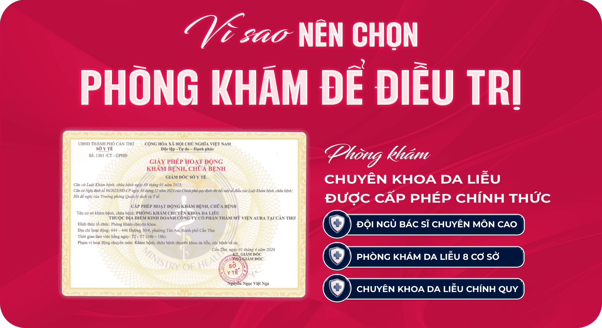 Aura Beauty - phòng khám da liễu được cấp phép